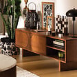 ATMOSPHERA - Meuble tv 2 portes "Nanda" marron 147x45,5x40cm - vignette