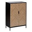 5 FIVE SIMPLY SMART - Cabinet "Chevrons" 2 portes effet pin naturel et noir 110x80cm - vignette