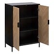 5 FIVE SIMPLY SMART - Cabinet "Chevrons" 2 portes effet pin naturel et noir 110x80cm - vignette