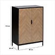 5 FIVE SIMPLY SMART - Cabinet "Chevrons" 2 portes effet pin naturel et noir 110x80cm - vignette