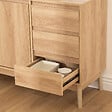 5 FIVE SIMPLY SMART - Buffet placard 3 tiroirs effet chêne naturel "Abana" - vignette