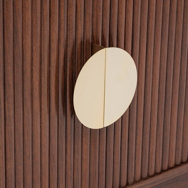 ATMOSPHERA - Meuble bas 4 portes 2 étagères Wany marron 140x40cm - large