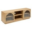 ATMOSPHERA - Meuble bas 2 portes 3 étagères Lousada beige 160x40cm - vignette