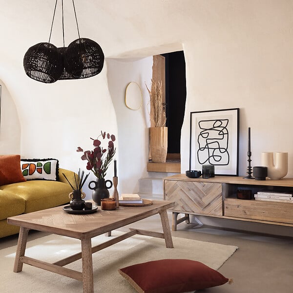 ATMOSPHERA - Meuble TV "Aeris" acacia 55x180cm - large