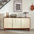 ATMOSPHERA - Buffet 3 portes 6 étagères Jilani marron 150x40cm - vignette