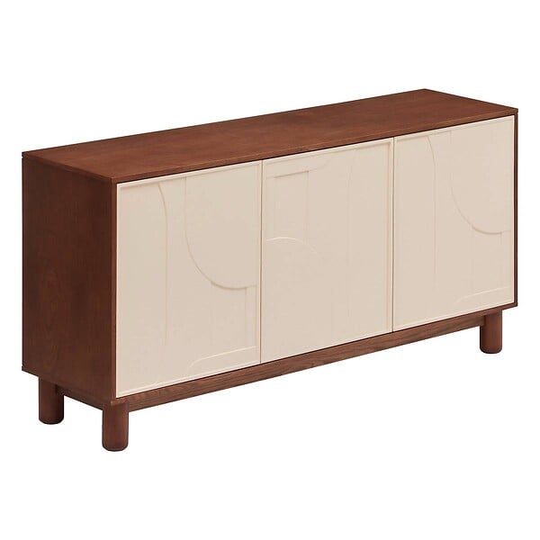 ATMOSPHERA - Buffet 3 portes 6 étagères Jilani marron 150x40cm - large