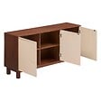 ATMOSPHERA - Buffet 3 portes 6 étagères Jilani marron 150x40cm - vignette
