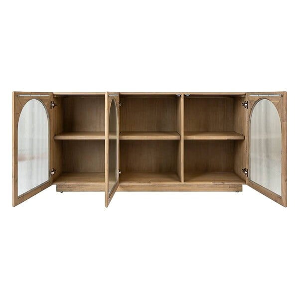 ATMOSPHERA - Buffet 3 portes en verre Lousada acacia 160x80cm - large