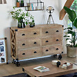 ATMOSPHERA - Buffet 6 tiroirs "Silas" manguier 150x40cm - vignette