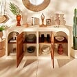 ATMOSPHERA - Buffet 2 portes 8 niveaux Sienna beige H85 - vignette