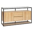 ATMOSPHERA - Buffet 2 portes "Aldea" métal et bois beige 140x80cm - vignette