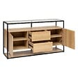 ATMOSPHERA - Buffet 2 portes "Aldea" métal et bois beige 140x80cm - vignette
