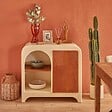 ATMOSPHERA - Buffet 1 porte 4 niveaux Sienna beige H85cm - vignette