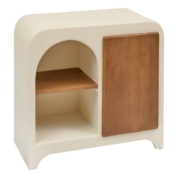 ATMOSPHERA - Buffet 1 porte 4 niveaux Sienna beige H85cm - large