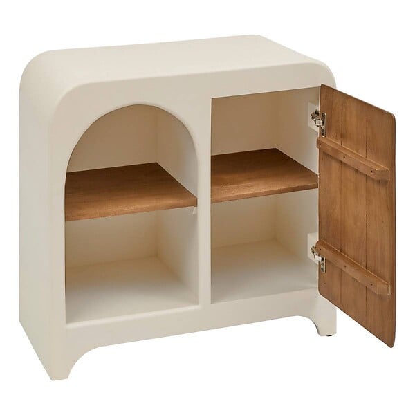 ATMOSPHERA - Buffet 1 porte 4 niveaux Sienna beige H85cm - large