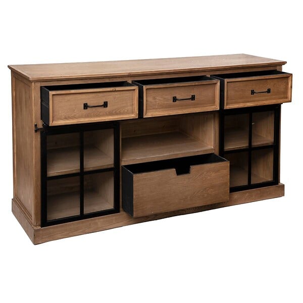 ATMOSPHERA - Buffet 2 portes "Danik" bois naturel 160x85cm - large