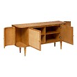 ATMOSPHERA - Buffet 4 portes Kisco hévéa Rotin 150x75cm - vignette