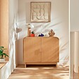 ATMOSPHERA - Buffet 2 portes 2 étagères Lee beige 100x40cm - vignette