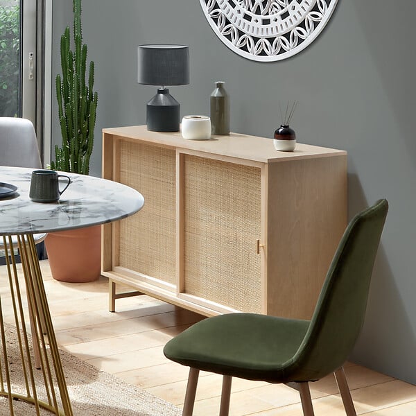 ATMOSPHERA - Buffet 2 portes "Rayo" cannage rotin 100x79cm - large