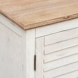 ATMOSPHERA - Buffet 2 portes "Olbia" en métal & acacia 110x45cm blanc - vignette