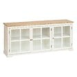 ATMOSPHERA - Buffet 3 portes en verre "Olbia" 180x80cm blanc - vignette