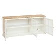 ATMOSPHERA - Buffet 3 portes en verre "Olbia" 180x80cm blanc - vignette