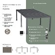 HESPERIDE - Pergola bioclimatique  "Evora" grand modèle 6x3,6m en aluminium traité époxy Graphite - vignette