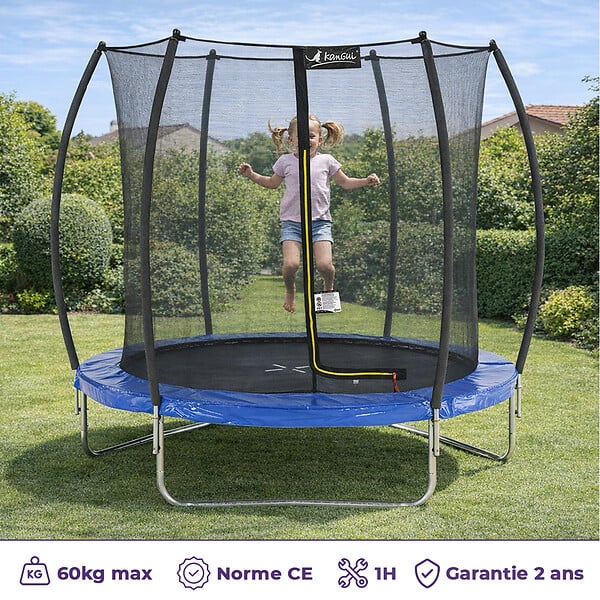 KANGUI - Trampoline rond Ø 250cm avec filet de sécurité intérieur - FPR 250 - large