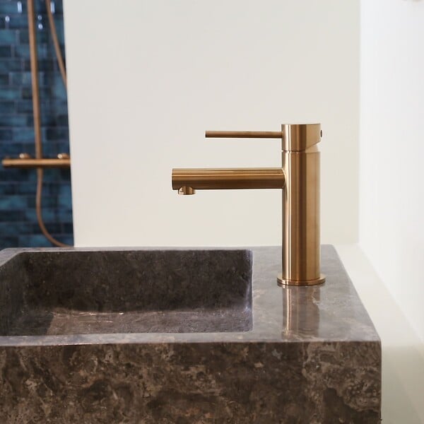 ESSEBAGNO - Luisa mitigeur lavabo bas cuivre brossé - large