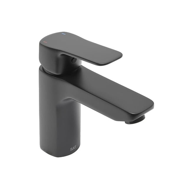 SWISS AQUA TECHNOLOGIES - Cube Way mitigeur de lavabo à levier, taille S, sans vidage, noir mat (CU271MC) - large