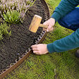 GT GARDEN - Bordure de jardin flexible marron - 5 cm x 10 mètres avec 20 piquets d'ancrage - vignette
