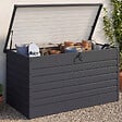 ID MARKET - Coffre de rangement métal verrouillable gris anthracite pour jardin 1250L 175x95x90 cm - vignette