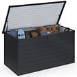 ID MARKET - Coffre de rangement métal verrouillable gris anthracite pour jardin 1250L 175x95x90 cm - vignette