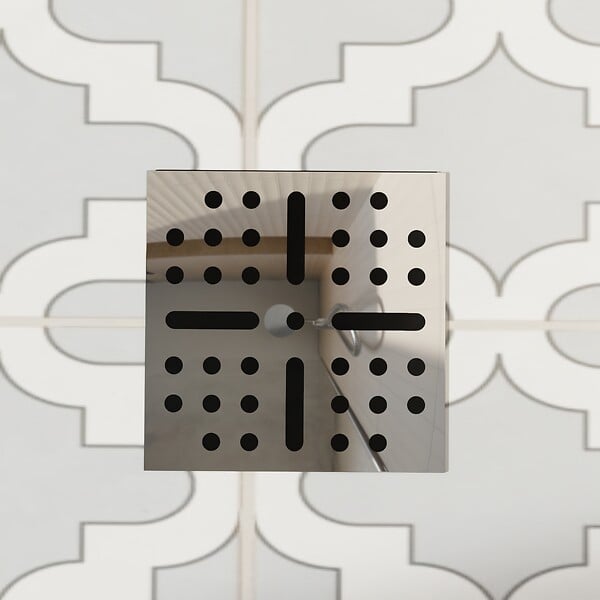 AURLANE - Receveur de Douche à Carreler 160x90 cm avec Bondes à Sortie Verticale - Grille Inox - large