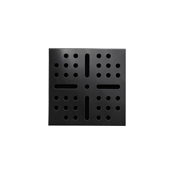 AURLANE - Bonde à sortie VERTICALE pour receveur à carreler RAINY et HIGH RAINY - Grille Inox Noir - large