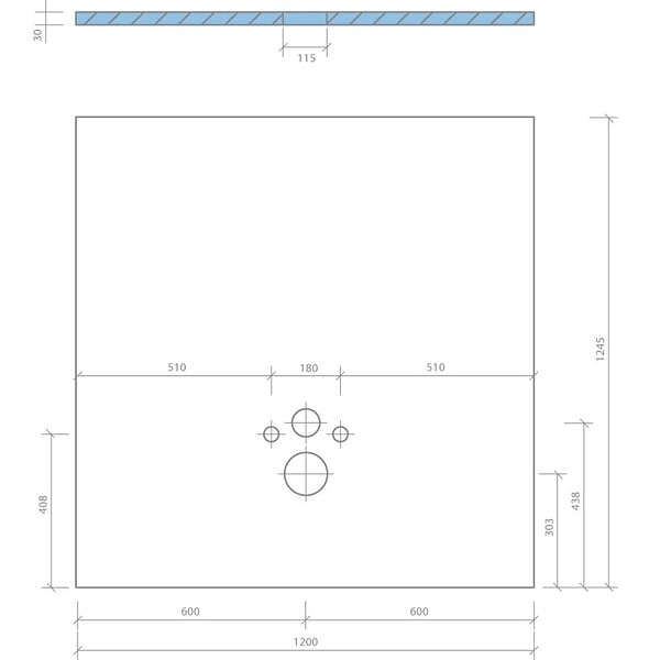 WEDI - Habillage bati support Wedi I Board avec revetement Wedi I Board top concrete gris - large