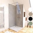 AURLANE - Pack de 2 Panneaux Muraux Pierre Light Grey 90x210 cm avec Profilés ANODISE BRILLANT - STONE'IT - vignette