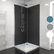 AURLANE - Pack de 2 Panneaux Muraux Aluminium NOIR 90+90x210 cm avec Profilés ANODISE BRILLANT - WALL'IT - vignette