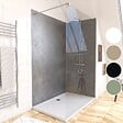 AURLANE - Pack de 2 Panneaux Muraux Pierre Silver Grey 90+120x210 cm avec Profilés ANODISE BRILLANT - STONE'IT - vignette