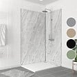AURLANE - Pack de 2 Panneaux Muraux Pierre Artic Storm 90+120x210 cm avec Profilés NOIR MAT - STONE'IT - vignette