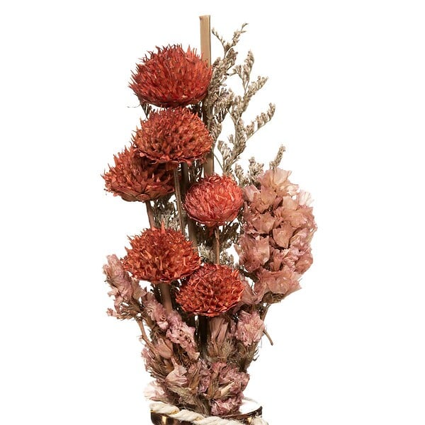 ATMOSPHERA - Composition de Fleurs Séchées Vase en Verre H 28 cm - large