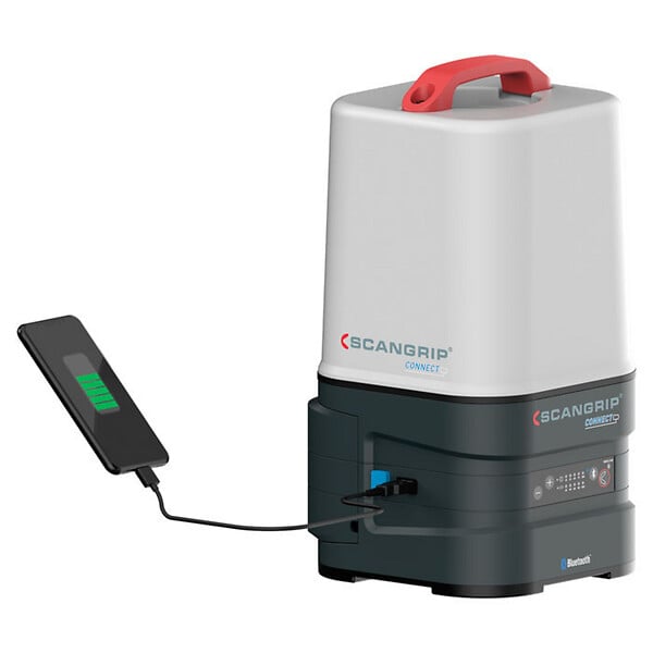 SCANGRIP LIGHTING - AREA 10 CONNECT : jusqu'à 10000 lumens. Contrôle BLUETOOTH, gradation sur 5 niveaux. Compacte, portable, étanche. connexion USB - large
