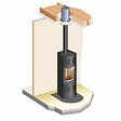 INTERSTOVES - Kit conduit poêle à bois sortie sur le dessus 150 - - vignette