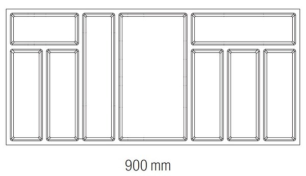 CENTRALE BRICO - Range-couverts Classico Kristall softTouch 822x424mm noir - large