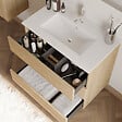 COSYNEO - Meuble de salle de bain 80cm simple vasque - 3 tiroirs - nebraska (bois clair) - MAYOR - vignette