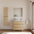 COSYNEO - Meuble de salle de bain 80cm simple vasque - 3 tiroirs - nebraska (bois clair) - MAYOR - vignette