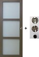 GD MENUISERIES - Porte Coulissante Gris Taupe RAL 7006 Vitrée H204 x L73 cm, coquilles, tire doigt - vignette