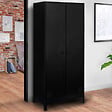 ID MARKET - Armoire vestiaire penderie ESTER 2 portes métal noir design industriel - vignette