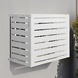 ID MARKET - Cache climatiseur en métal blanc protection unité extérieur 95 x 50 x 80 cm - vignette