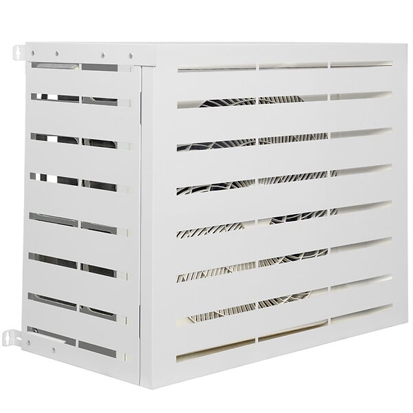 ID MARKET - Cache climatiseur en métal blanc protection unité extérieur 95 x 50 x 80 cm - large